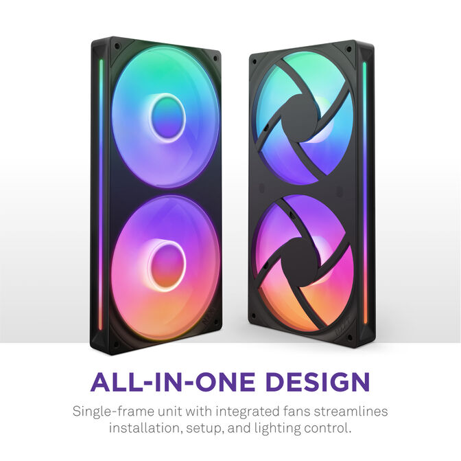 Ventoinha NZXT F240 RGB Core Single-Frame Pretas - Dupla Vento&iacute;nha 120mm (240mm) image number 7