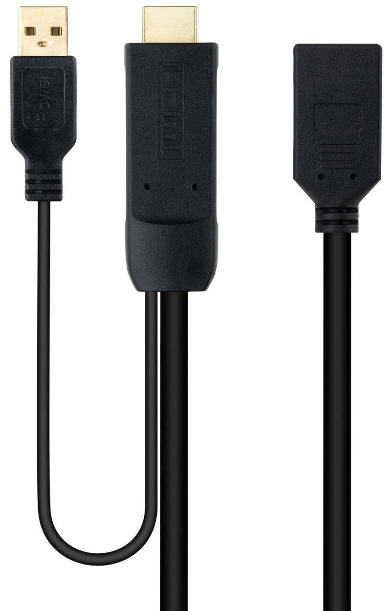 Adaptador Nanocable HDMI 2.0 > DisplayPort V1.2 0.2 M Preto