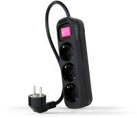 R&eacute;gua Nanocable 3 Tomadas c/ switch 1.4 M Preto