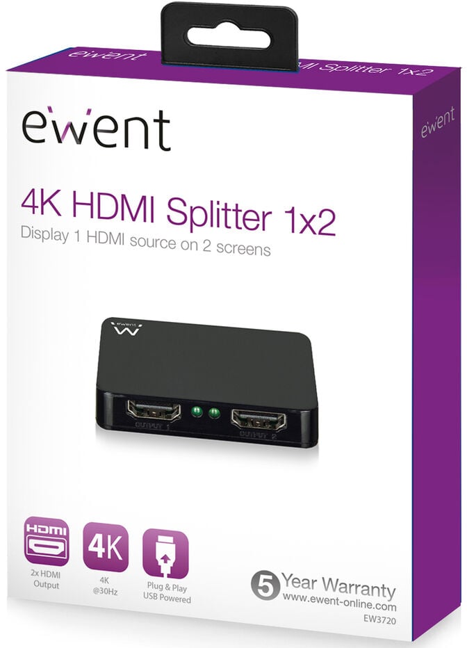 Splitter HDMI Ewent 4K@30Hz 1 x 2 image number 3