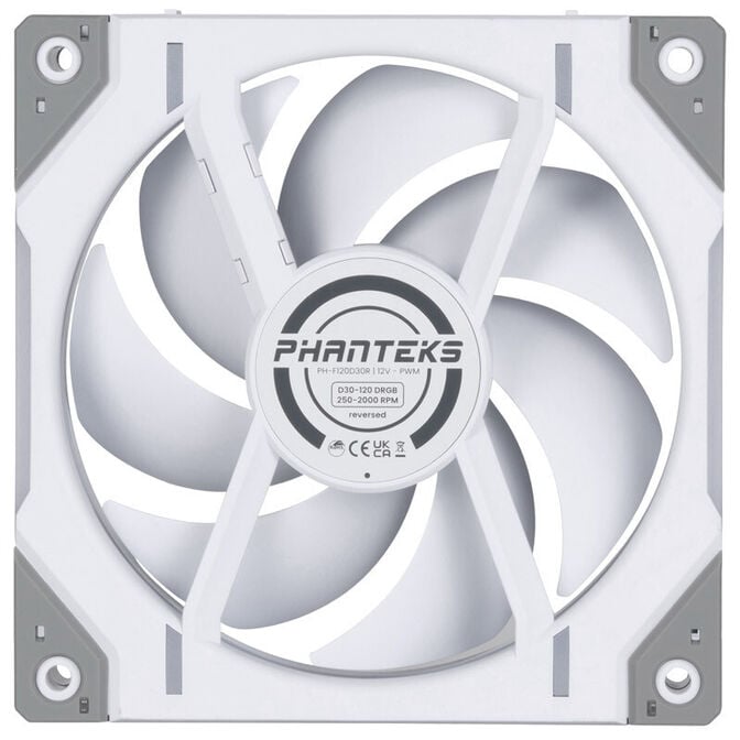 Ventoinha Phanteks D30 PWM reverse Airflow DRGB Branco - 120mm image number 3