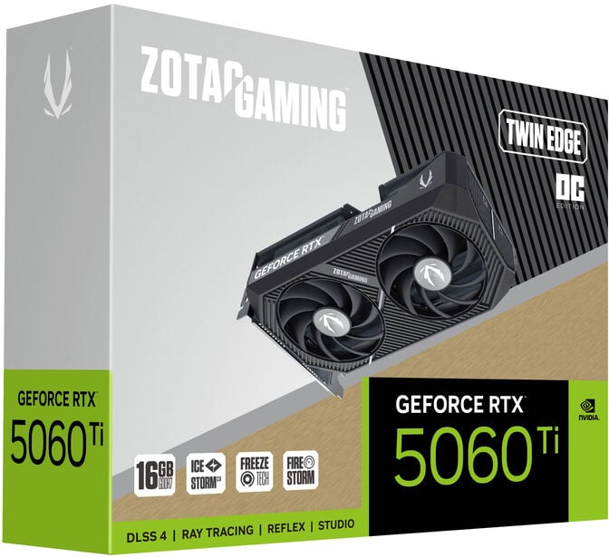 Gr&aacute;fica ZOTAC GeForce&reg; RTX 5060 Ti Twin Edge OC 16GB GDDR7 DLSS4 image number 6
