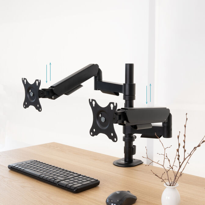 Suporte de Mesa Tooq Duplo Tilt e Girat&oacute;rio 17" a 32" Preto image number 4