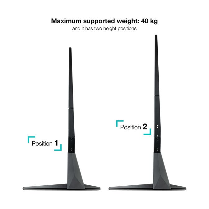 Suporte de Mesa Tooq 23" a 75" Max. 40Kg Preto image number 7