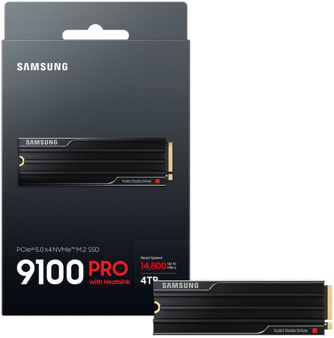 SSD Samsung 9100 Pro 4TB Heatsink Gen5 M.2 NVMe (14700/13300MB/s) image number 2