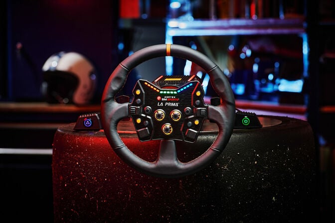 Volante para Buttonplate Asetek SimSports GT Rim - Round - Couro Preto image number 3