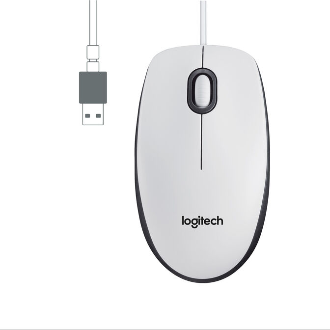 Rato Logitech M100 Corded USB Branco image number 2