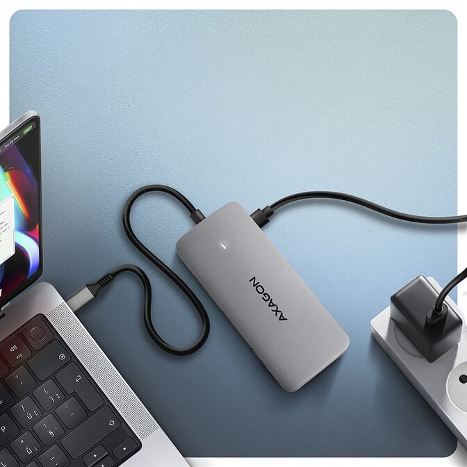 HUB AXAGON HMC-CUB83X2 1x HDMI + 1x DP + 2x USB-A + 1x USB-C + PD 100W, USB-C cable 15 cm image number 1
