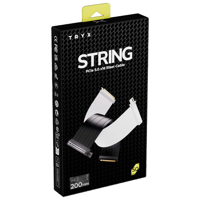 Riser Vertical TRYX String PCIe 5.0 200mm - Branco image number 5