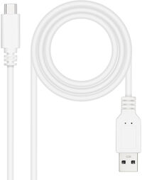 Cabo USB 2.0 3A Nanocable USB-C/M > USB-A/M 0.5 M Branco