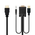 Cabo Conversor Nanocable HDMI > VGA + Jack 3.5 + USB-A 1.8M Preto image number null