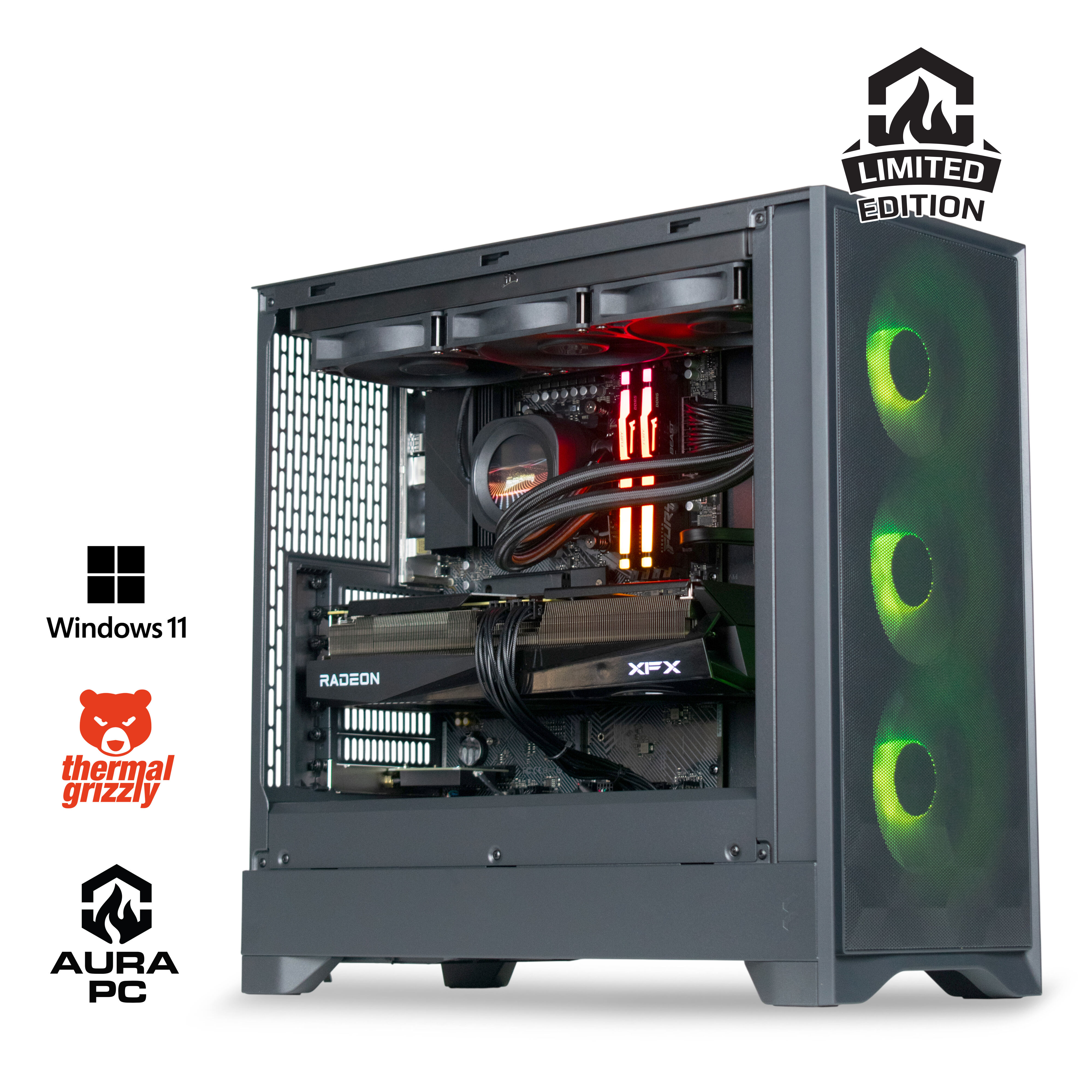 Computador AURA Limited-PC Ryzen 7 7800X3D 32GB DDR5 1TB RX 9070 XT WiFi W11