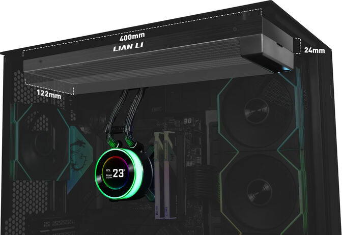 Water Cooler CPU AIO Lian Li HydroShift II LCD-C 360 Preto - 360mm S/Ventoinhas image number 2