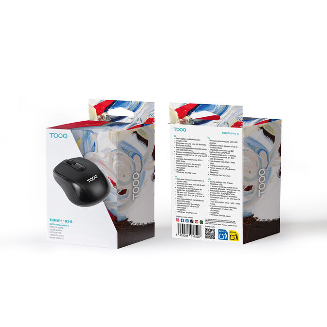 Rato Tooq TQMW-1103-B Bluetooth 1600DPI Preto image number 5