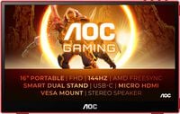 Monitor Port&aacute;til AOC Gaming 16" 16G3 IPS FHD 144Hz 4ms FreeSync