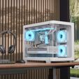 Caixa Micro-ATX Aerocool P300C ARGB Vidro Temperado Branco image number null