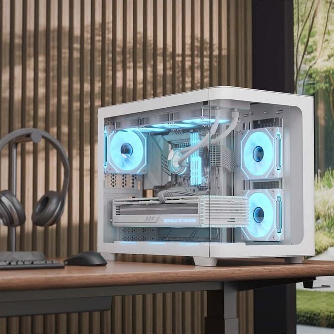 Caixa Micro-ATX Aerocool P300C ARGB Vidro Temperado Branco image number 4