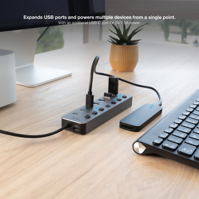 Hub Nanocable USB-C+USB-A/M para 4xUSB-A + 3xUSB-C 3.0 + USB-C 5V image number 3