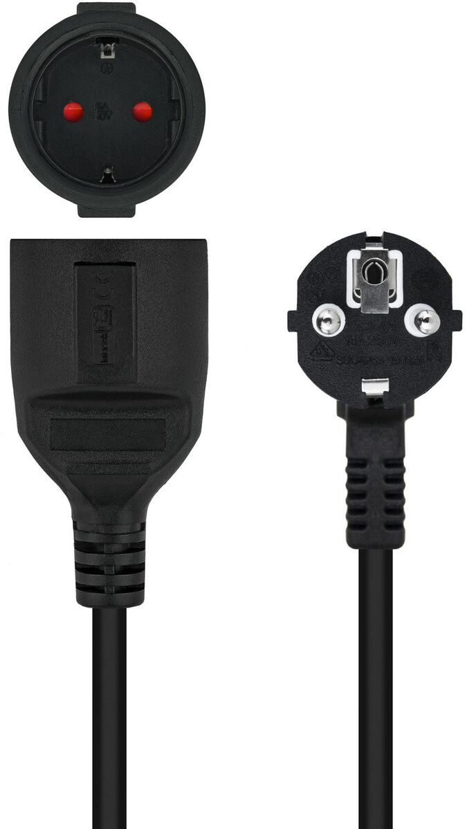 Cabo de Alimenta&ccedil;&atilde;o de Extens&atilde;o Nanocable 2m Preto image number 2