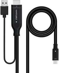 Cabo Conversor Nanocable HDMI 2.0 > USB-C 1.8 M Preto