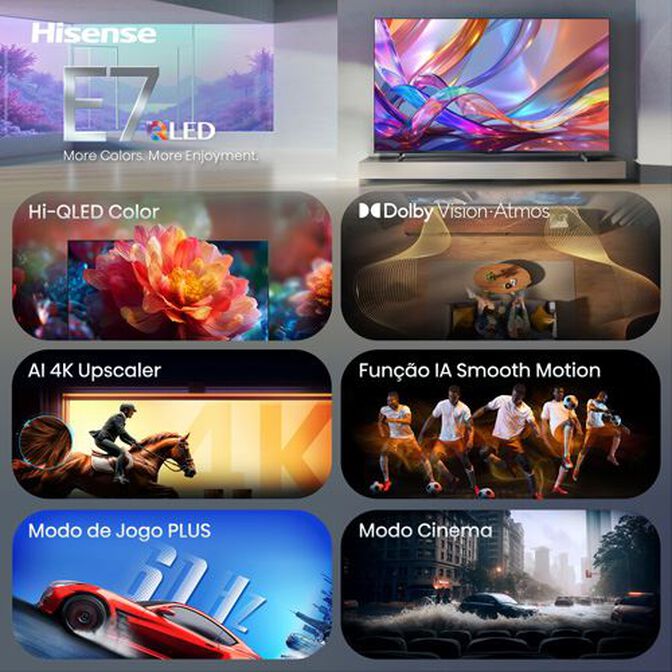 Televis&atilde;o Hisense 50E7S 50" QLED UltraHD 4K VIDAA image number 2