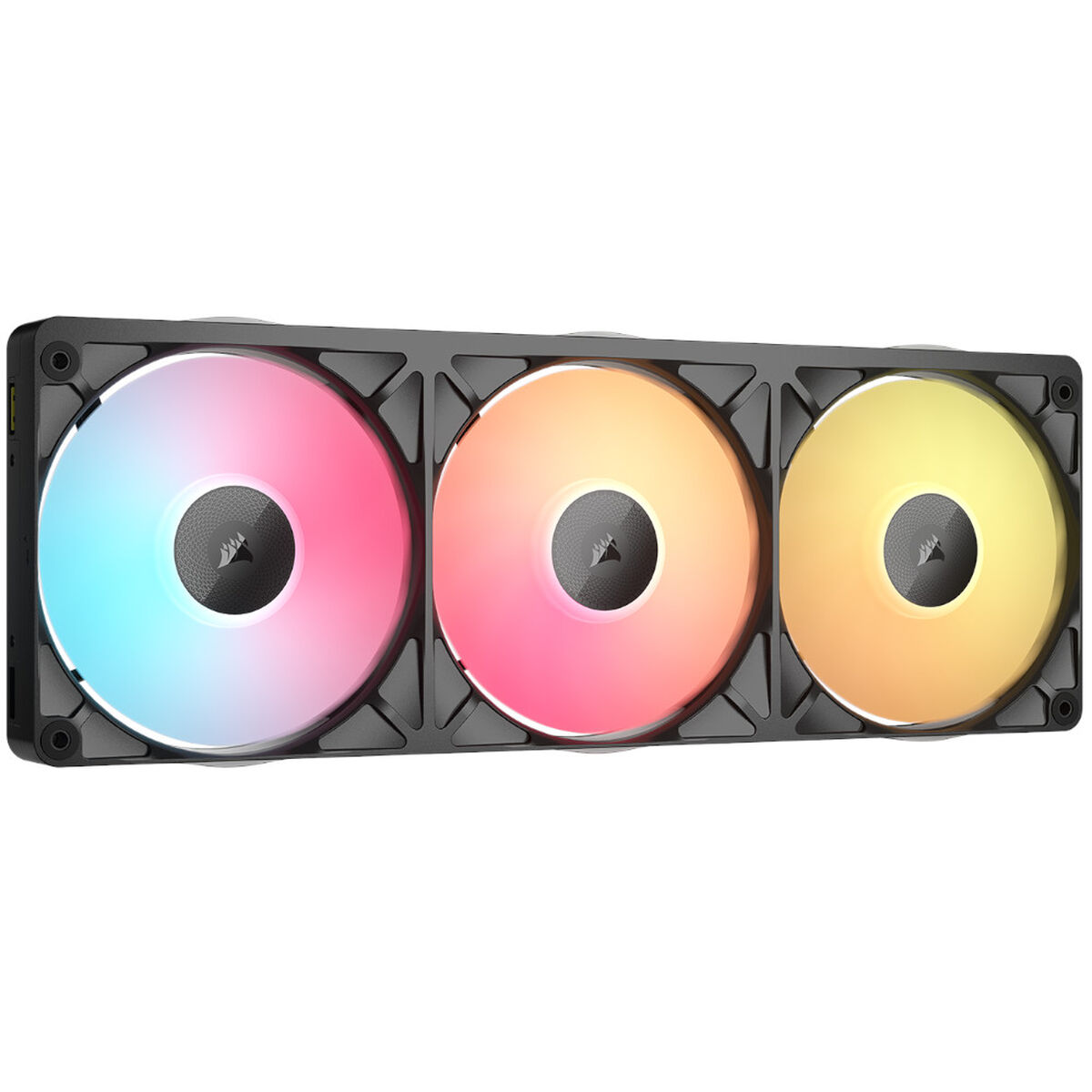 Ventoinha Corsair iCUE Link RX360 II Unified Frame Pretas RGB PWM Tripla Ventoínha 120mm (360mm) com HUB