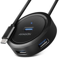 HUB USB-C AXAGON HUE-P1C 4x USB 3.2 Gen 1 ROUND, micro USB power IN