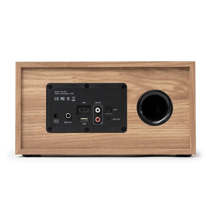 Colunas Hi-fi Vulkkano T40 ARC 40W Bluetooth HDMI ARC Castanhas image number 4
