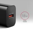 Carregador de parede AXAGON ACU-QC18, 1 porta (USB-A), QC3.0/AFC/Apple, 18 W, Preto image number null