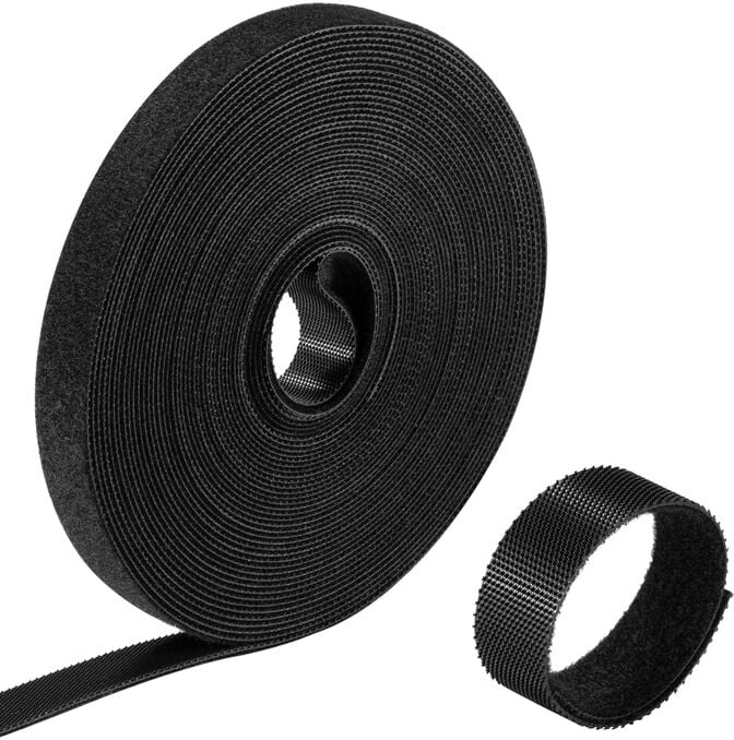 Tira de Velcro Organizadora de Cabos Ewent EW1563 Hook & Loop Reutiliz&aacute;veis 15mm 10 metros Preta image number 1