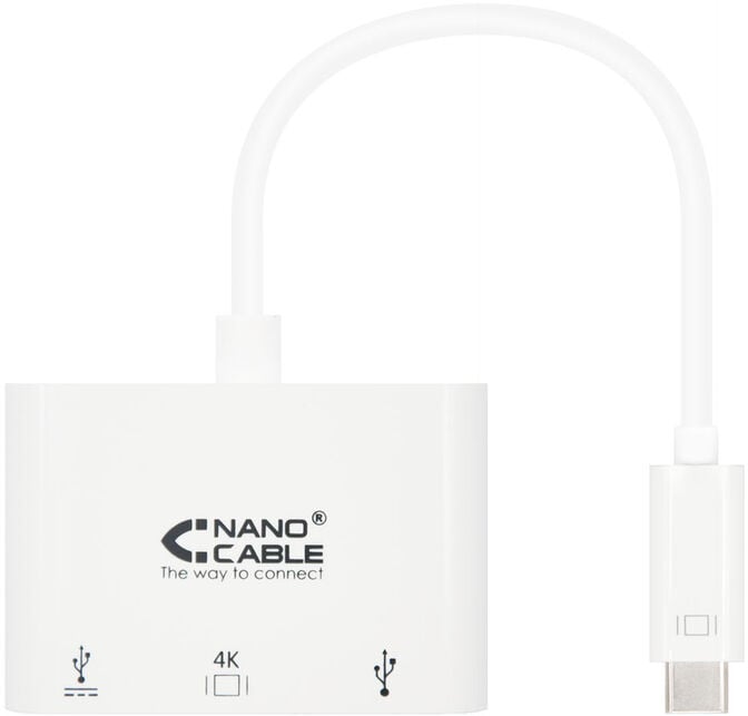 Adaptador Nanocable USB-C M > HDMI F / USB A / USB-C 15 CM Branco image number 0