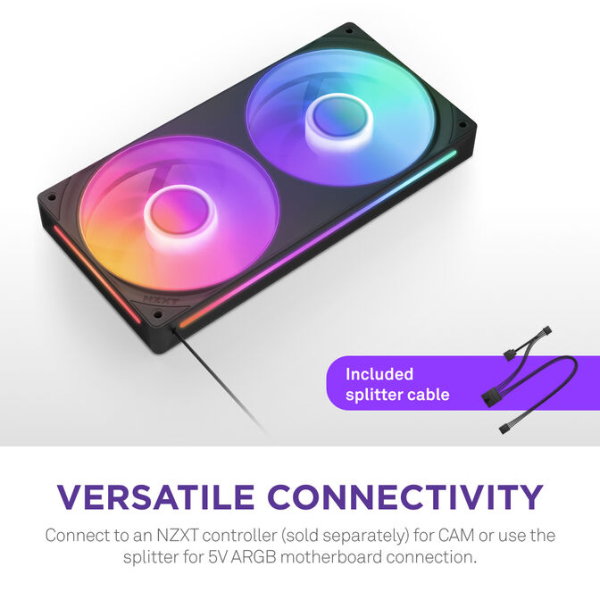 Ventoinha NZXT F240 RGB Core Single-Frame Pretas - Dupla Vento&iacute;nha 120mm (240mm) image number 6