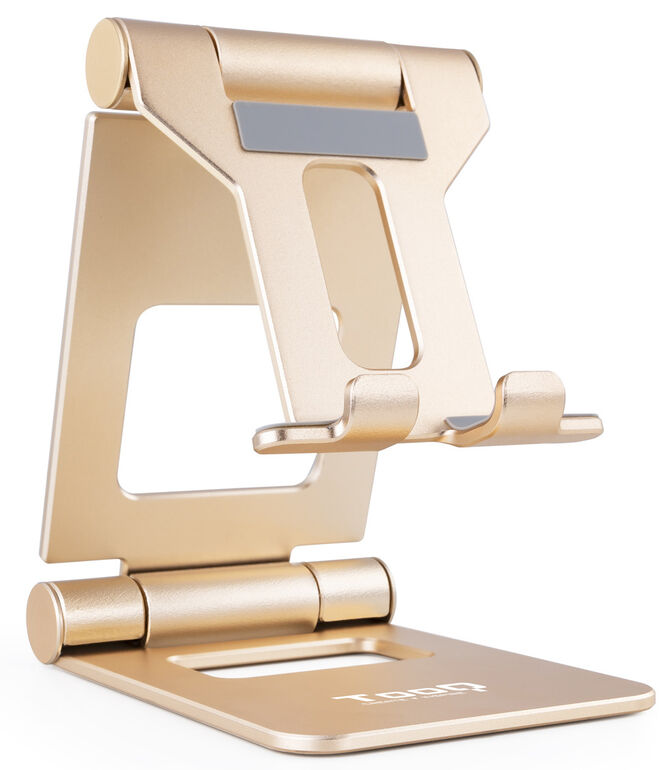 Suporte de Mesa Tooq Ajust&aacute;vel p/ Smartphone/Tablet Max. 10" Dourado image number 0