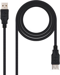 Cabo USB 2.0 Nanocable USB-A M/F 1.8 M Preto