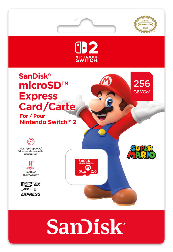 Cart&atilde;o SanDisk MicroSD Express Nintendo Switch 2 256GB image number 1