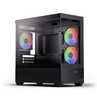 Caixa Micro-ATX Aerocool P300D Digi ARGB Vidro Temperado Preto