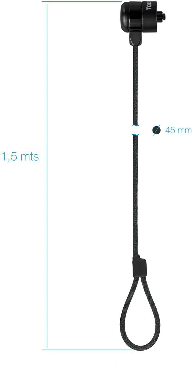 Cabo de Seguran&ccedil;a para Port&aacute;til com Chave 1,5 M Cinzento Escuro image number 2