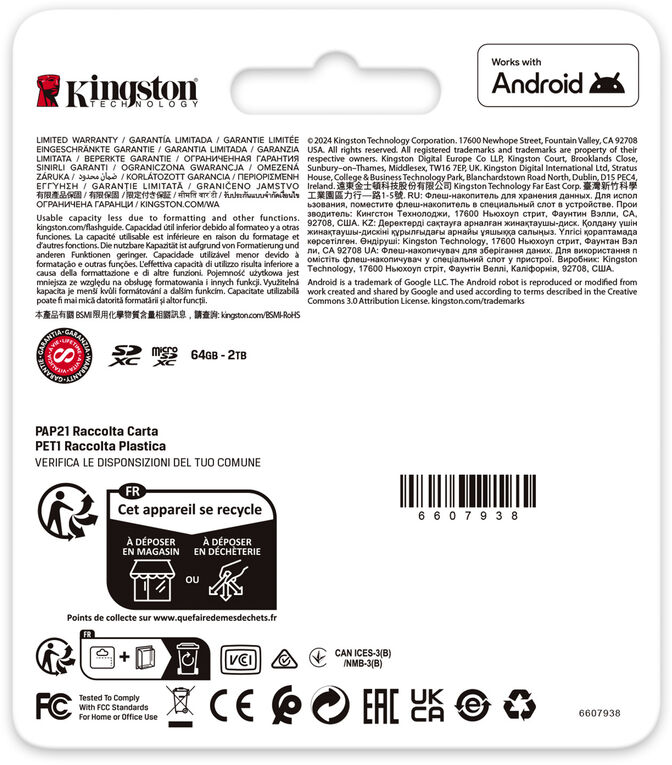 Cart&atilde;o Kingston Canvas Go! Plus Gen4 200MB/s MicroSDXC UHS-I U3 V30 A2 64GB image number 5