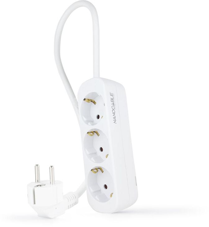 R&eacute;gua Nanocable 3 Tomadas 1.4 M Branco image number 0