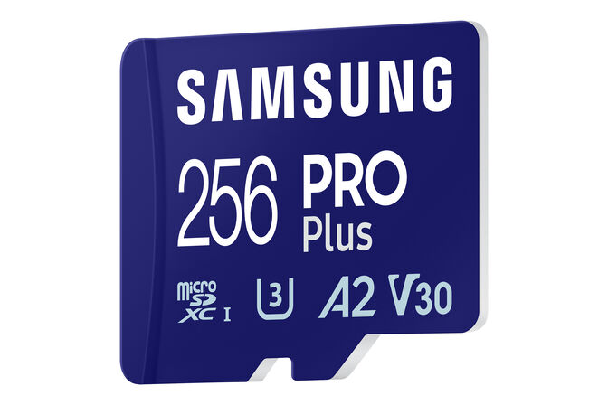 Cart&atilde;o Samsung PRO Plus MicroSDXC UHS-I C10 U3 V30 256GB A2 + Adaptador SD image number 1