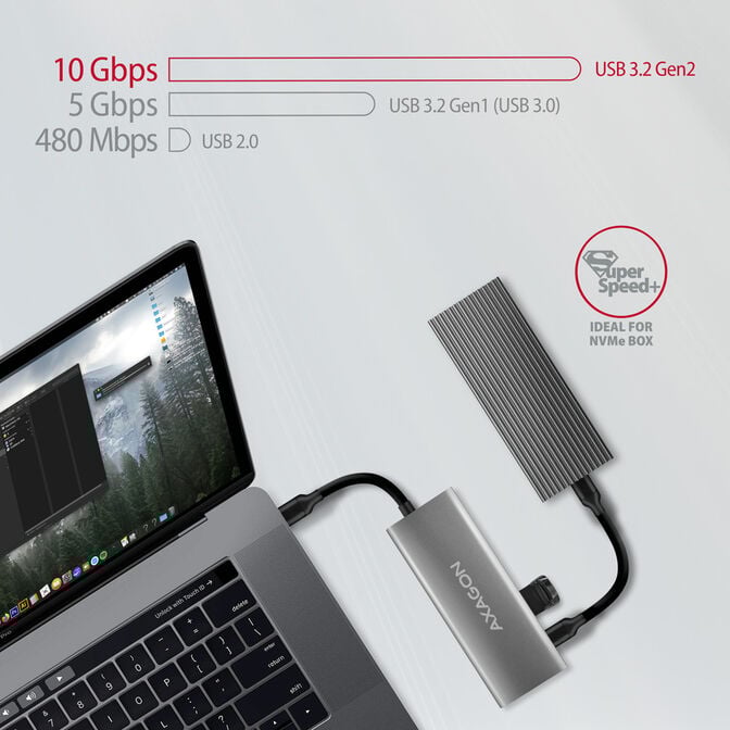 HUB USB-C AXAGON HMC-5G21 2x USB-A + 2x USB-C + HDMI, USB-C 3.2 Gen 2 10Gbps, PD 60W image number 3