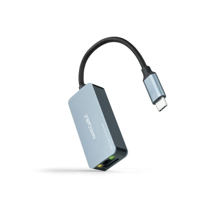 Adaptador Gigabit Nanocable USB-C 3.2 a Ethernet 2.5G 10/100/1000/2500 Mbps 15 CM Cinza image number 0