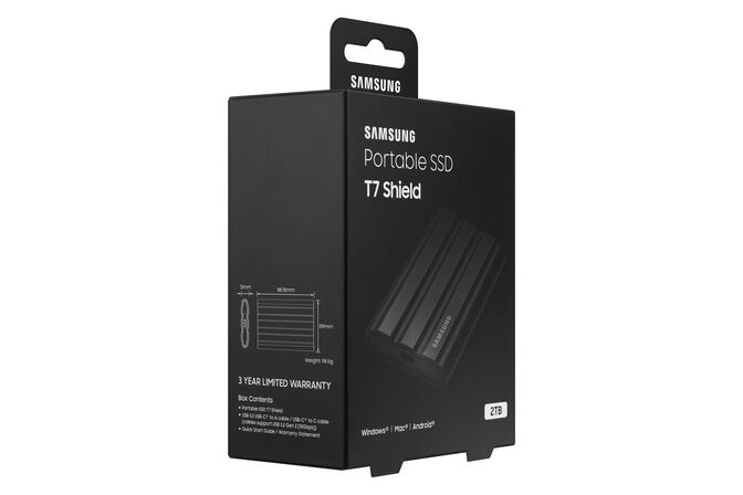 SSD Externo Samsung T7 Shield 2TB USB3.2 Gen2 Preto (1050/1000MB/s) image number 8