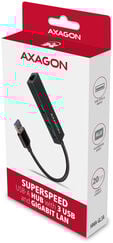 Multiport-Hub AXAGON HMA-GL3A USB 3.0 Typ A, Gbit-LAN, 3x USB-A, microSD image number null