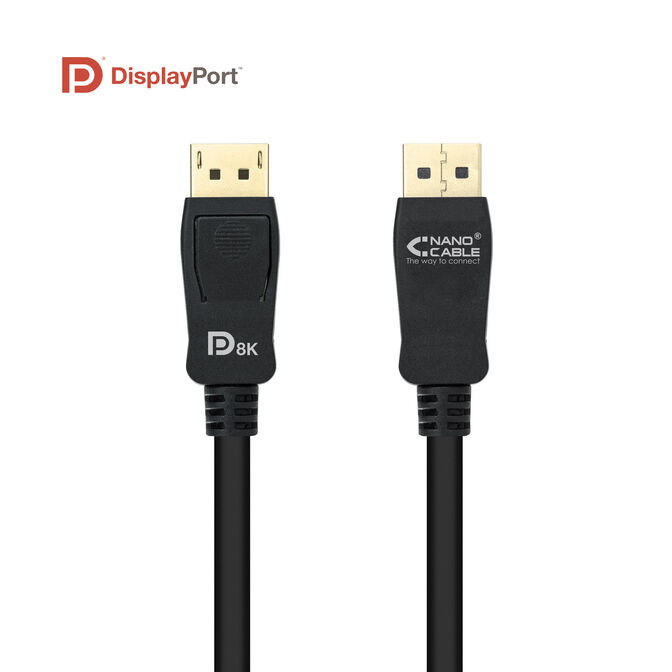 Cabo DisplayPort 1.4 Nanocable DP M/M 0.5 M Certificado VESA image number 1