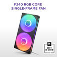 Ventoinha NZXT F240 RGB Core Single-Frame Pretas - Dupla Vento&iacute;nha 120mm (240mm) image number null