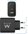 Carregador Ewent EW1330 USB-C/USB-A GaN Fast Charger 65W Preto image number null