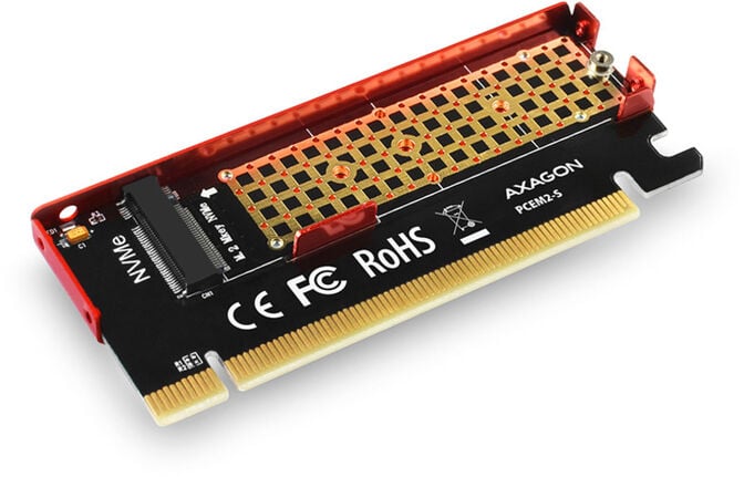 Adaptador PCIe-3.0-x16 AXAGON PCEM2-N, 1x M.2/NVMe/SSD com dissipador passivo image number 1