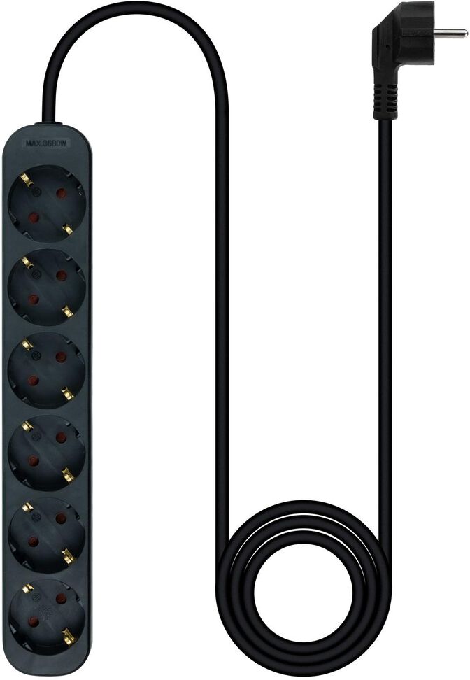 R&eacute;gua Nanocable 6 Tomadas 1.4 M Preto image number 1