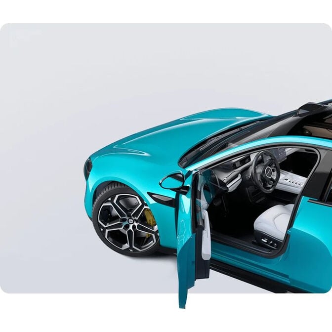 Carro Modelo Xiaomi SU7 1/18 Die-cast Azul Aguamarina image number 2